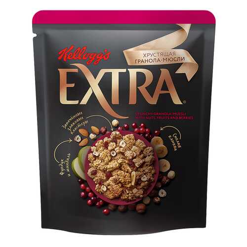 Гранола-мюсли Kelloggs extra хрустящая с орехами, фруктами и ягодами 300 г в Бристоль