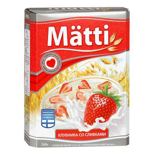 Каша Matti клубника со сливками 240 г 6 пакетиков в Бристоль