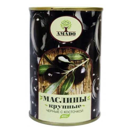 Черные маслины Amado с косточкой крупные 400 г в Бристоль