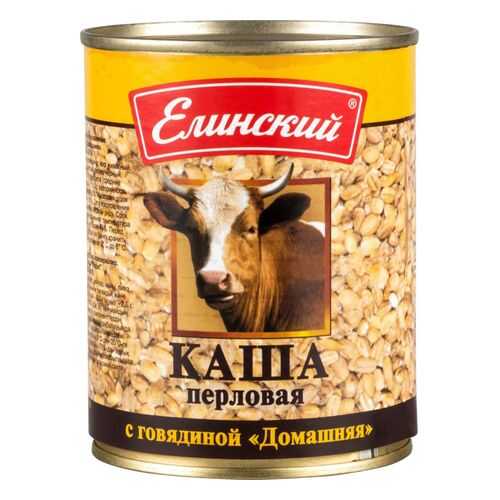 Каша Елинский пищевой комбинат перловая с говядиной домашняя 340 г в Бристоль