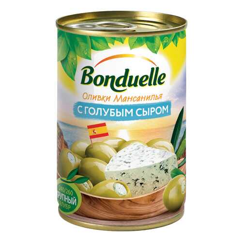 Оливки Bonduelle с голубым сыром 314мл Испания в Бристоль