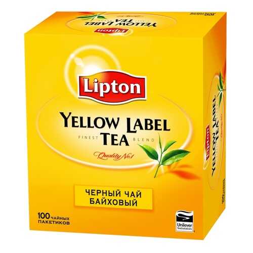 Чай Lipton черный байховый 100 пакетиков 200 г в Бристоль