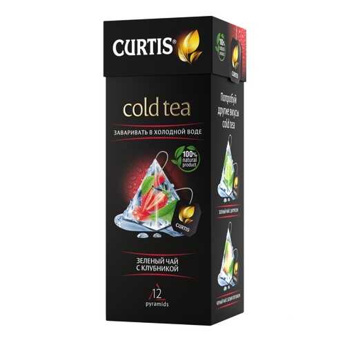 Чай Tea.ru Curtis Cold Tea. Зеленый чай с клубникой, чёрный с добавками, 12 пирамидок в Бристоль