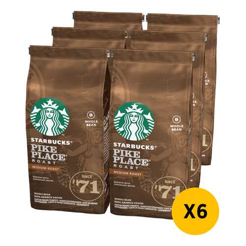 STARBUCKS Medium Pike Place Roast кофе в зернах 6 штук по 200г в Бристоль