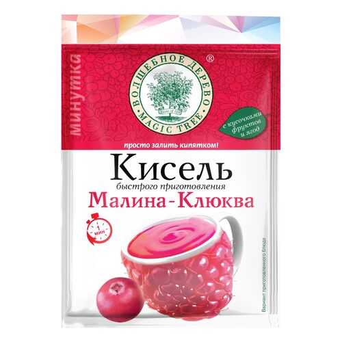 Кисель быстр приготовления Волшебное дерево малина-клюква минутка 30 г в Бристоль