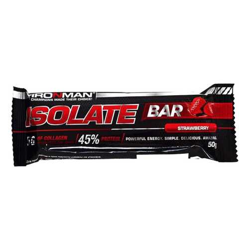 Батончик глазированный Ironman isolate bar клубника 45 г в Бристоль