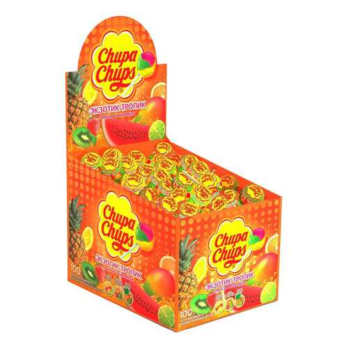 Карамель Chupa Chups экзотик-тропик ассорти 12 г 100 штук в Бристоль