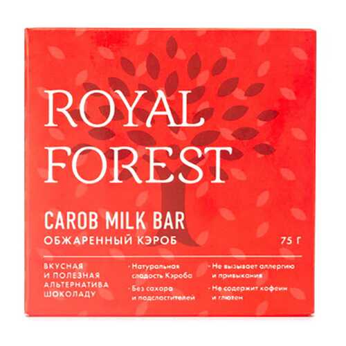 Шоколад Обжаренный кэроб Carob milk bar Royal Forest 75 г в Бристоль