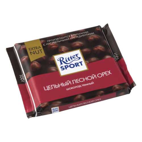 Шоколад тёмный Ritter Sport extra nut цельный лесной орех 100 г в Бристоль