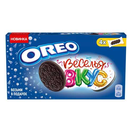 OREO печенье с какао и начинкой карамель/цв посыпка 176г в Бристоль