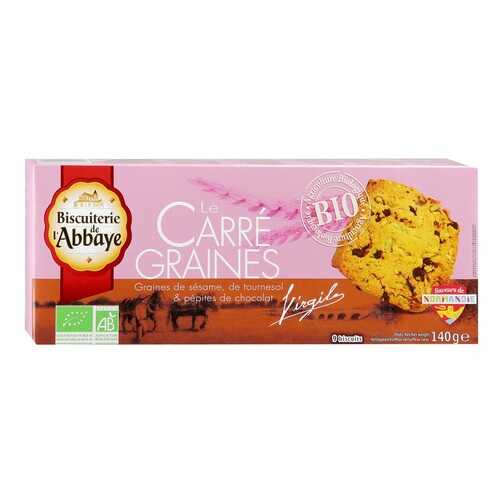 Печенье Biscuiterie de l'Abbaye Le Carre Graine BIO кунжут-подсолнечник-шоколад 140 г в Бристоль