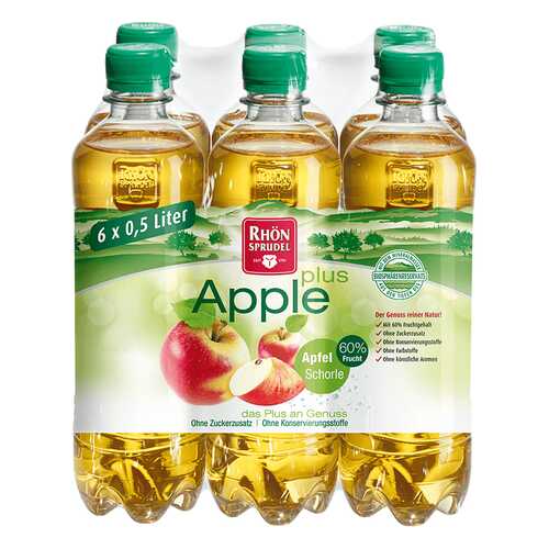 Минеральная вода с яблочным соком без сахара Rhon Sprudel «Apple Plus» 0.5 л, 6 шт в Бристоль
